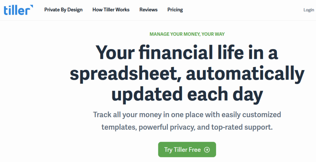 Personal Finance Software Tiller Money