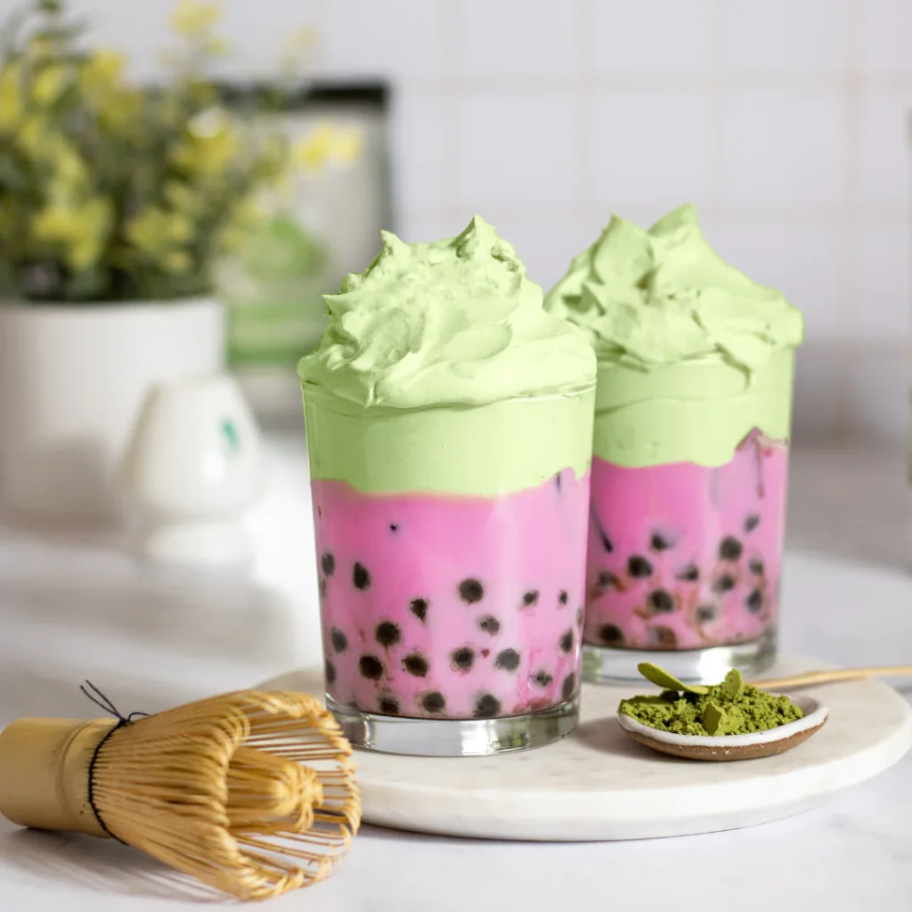 Pink Matcha Bubble Tea